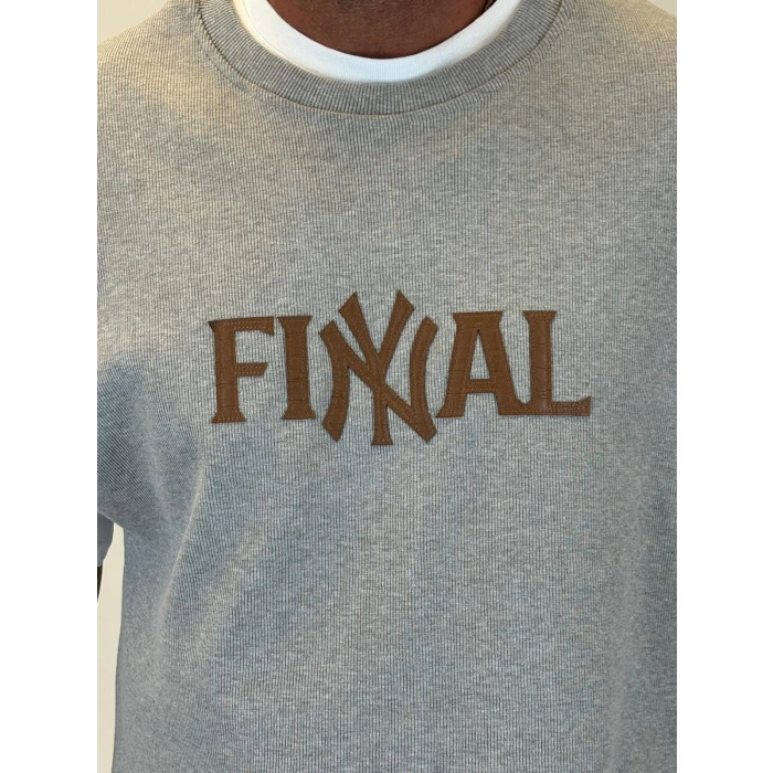 NY Final Çift Katlı Crop +T-shirt Gri