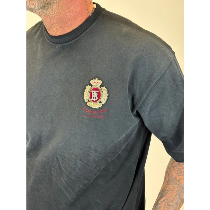 TB Broş Detaylı T-shirt Gri