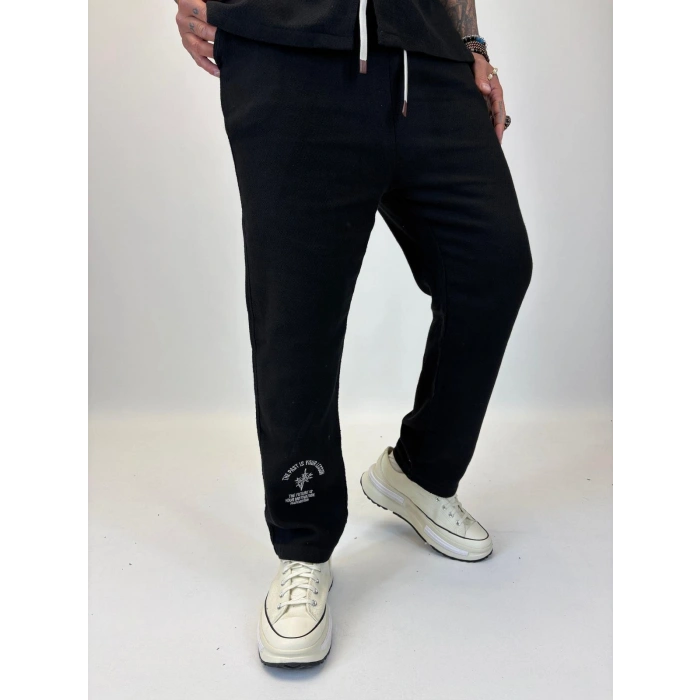 Yıkamalı Hasır Kolsuz Takım Siyah