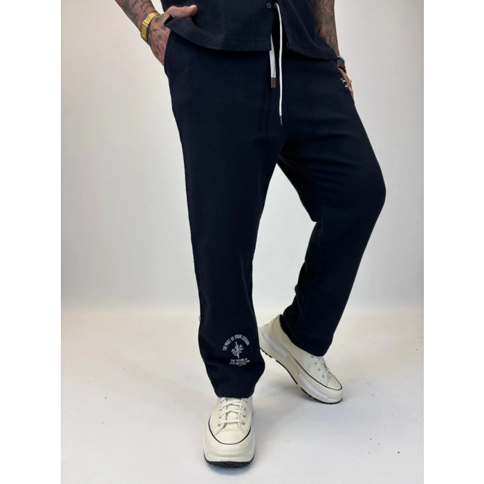 Yıkamalı Hasır Kolsuz Takım Lacivert