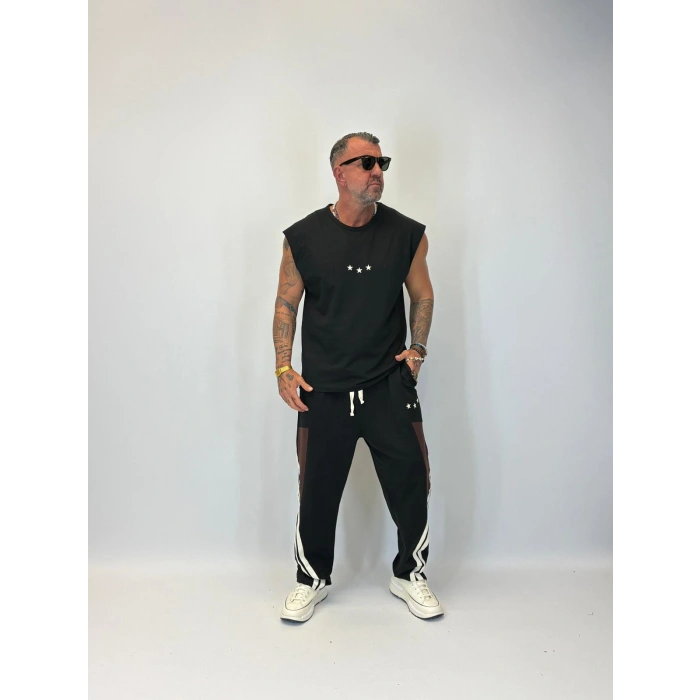 3 Stars Kolsuz Takım Siyah