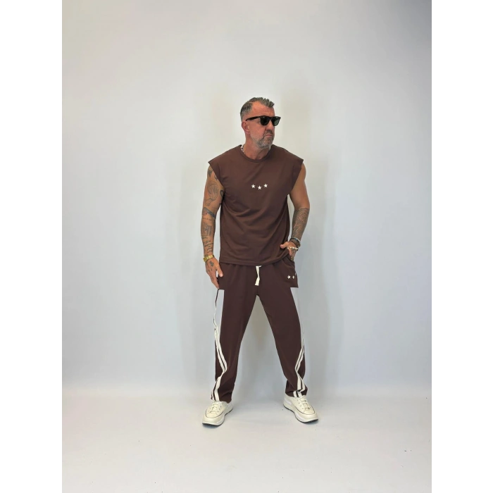 3 Stars Kolsuz Takım Kahverengi