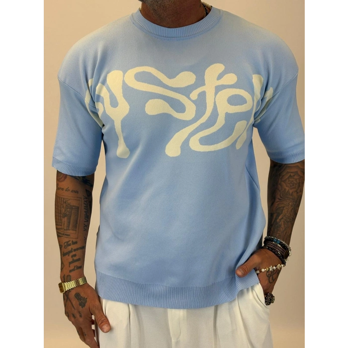 İpek Triko System T-Shirt Mavi