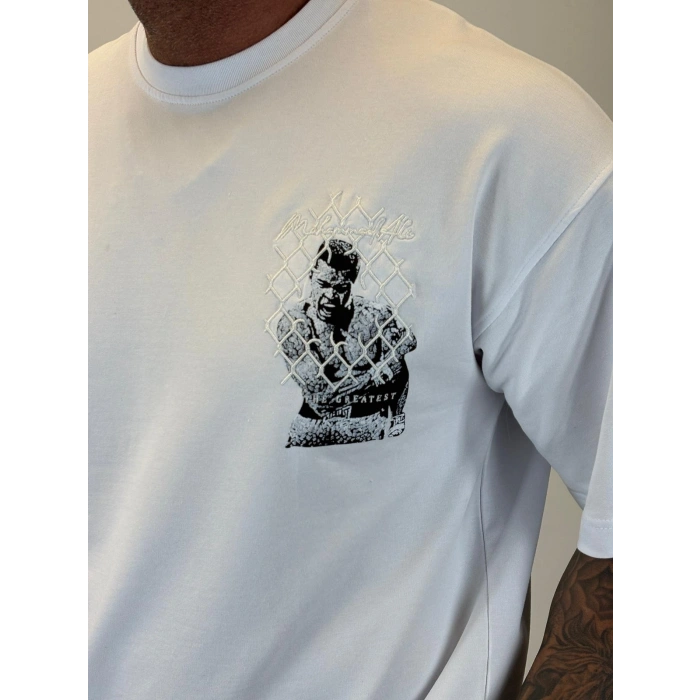 M.A Nakışlı T-Shirt Beyaz