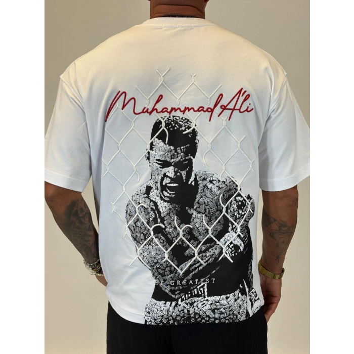 M.A Nakışlı T-Shirt Beyaz