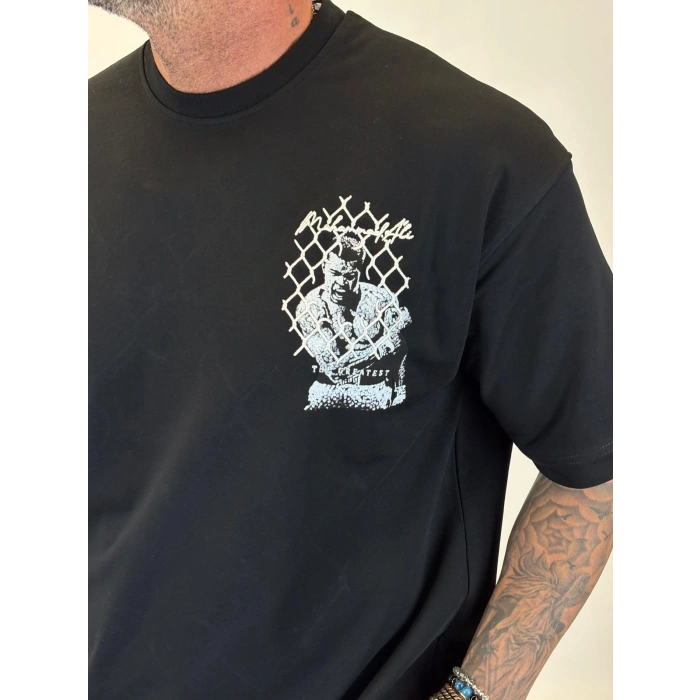 M.A Nakışlı T-Shirt Siyah