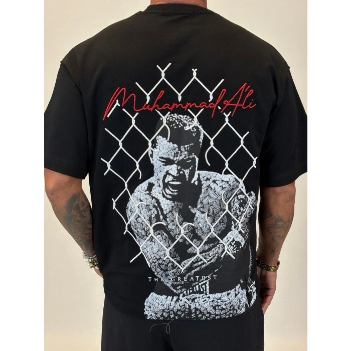 M.A Nakışlı T-Shirt Siyah