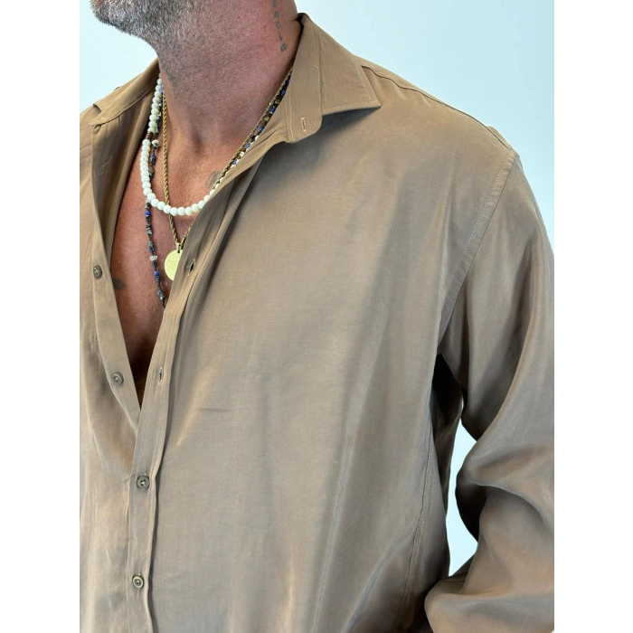 Organic Tesla Gömlek Kahverengi