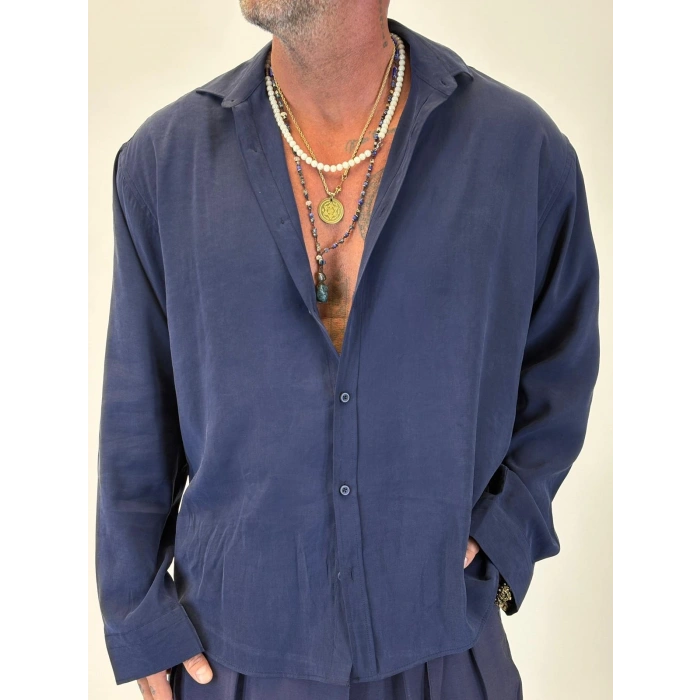 Organic Tesla Gömlek Lacivert