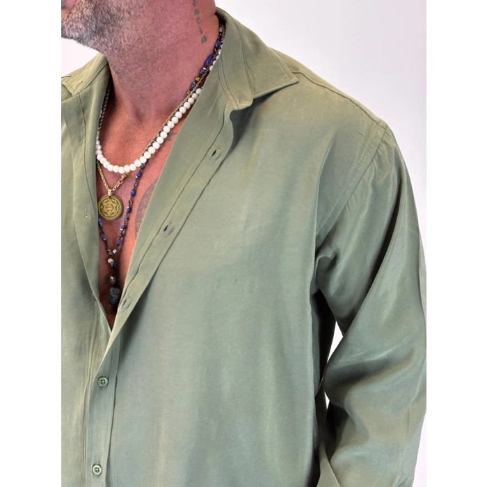 Organic Tesla Gömlek Haki