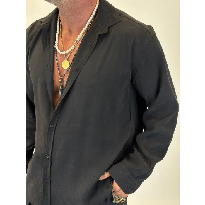 Organic Tesla Gömlek Siyah