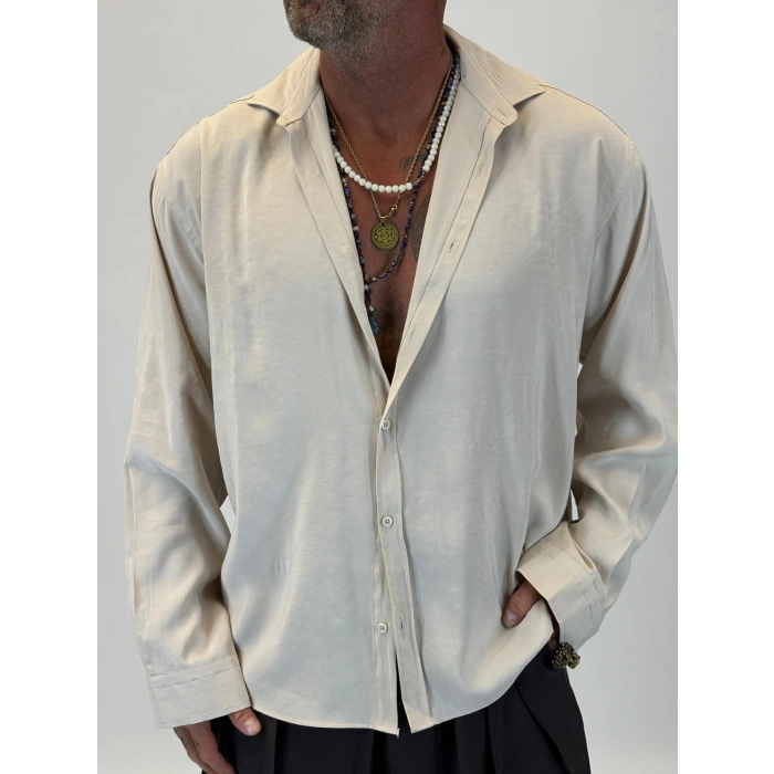 Organic Tesla Gömlek Bej