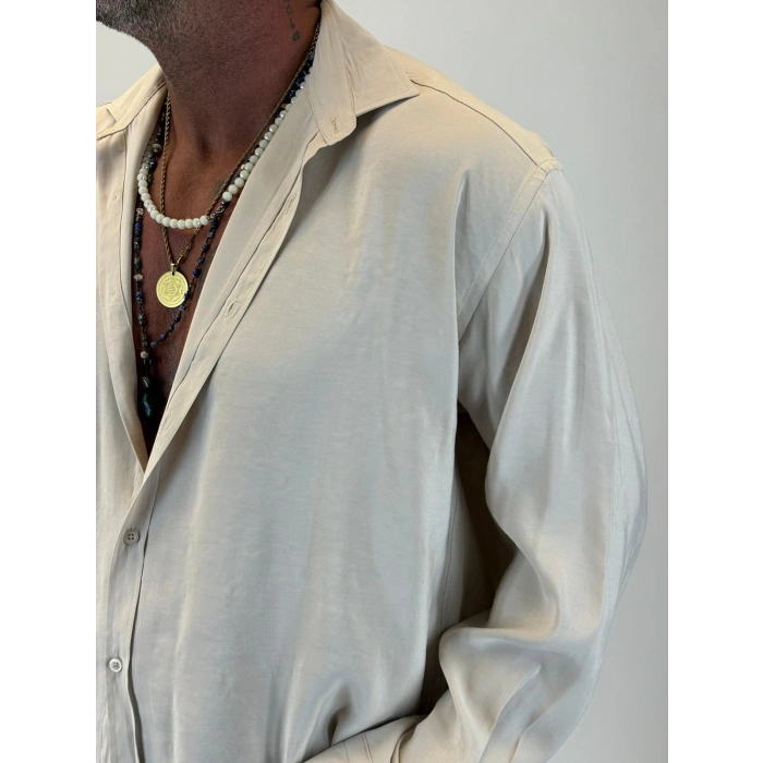 Organic Tesla Gömlek Bej