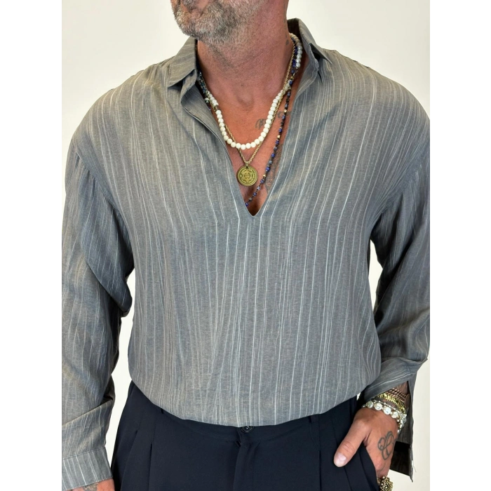 Cherry V Yaka Gömlek Antrasit