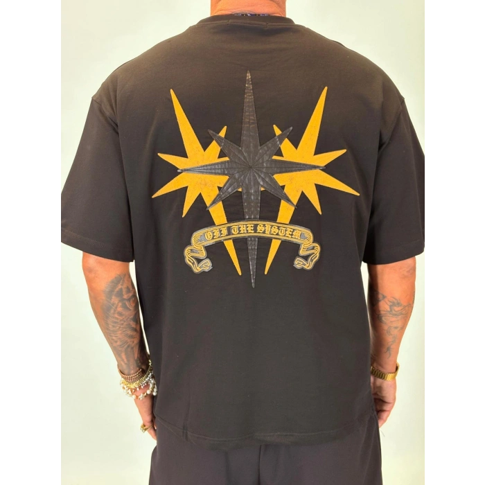 3 Stars Nakışlı T-shirt Siyah