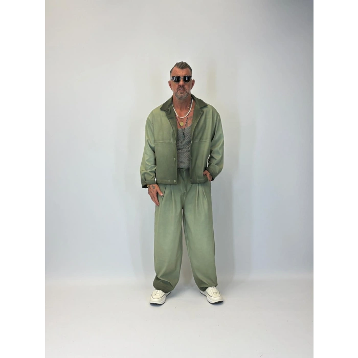 Oil Washed Takım Yeşil