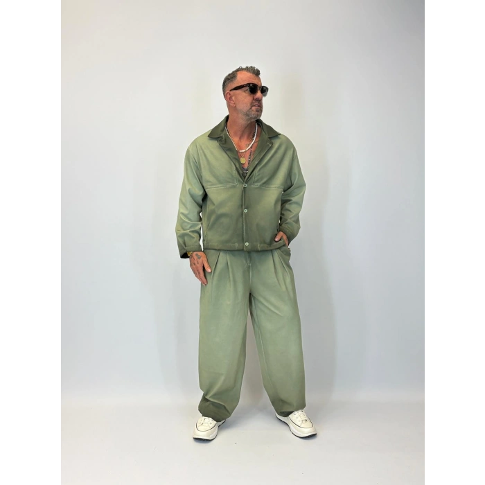 Oil Washed Takım Yeşil