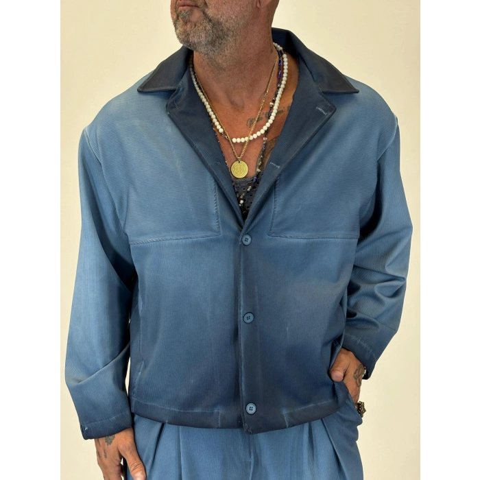 Oil Washed Takım Mavi