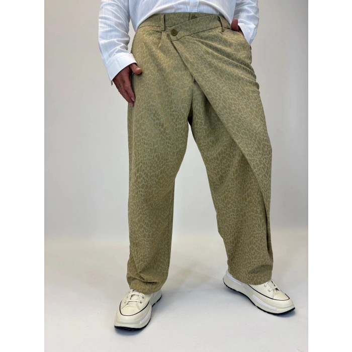 Tokyo Style Jakarlı Pantolon Bej