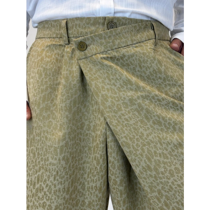 Tokyo Style Jakarlı Pantolon Bej