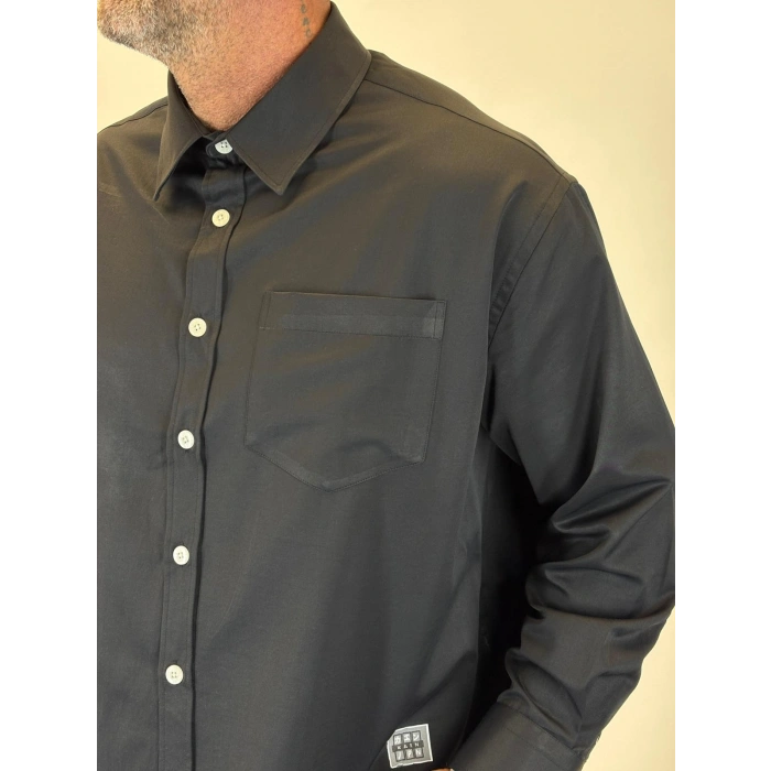 Crop Tky Pamuk Saten Gömlek Siyah