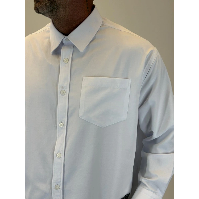 Crop Tky Pamuk Saten Gömlek Beyaz