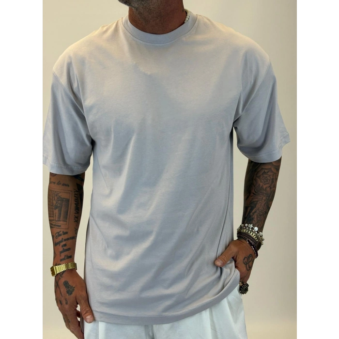 Basic Oversize T-shirt Açık Gri