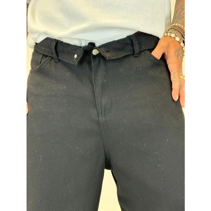 Tky Süper Baggy Yıkamalı Pantolon Siyah