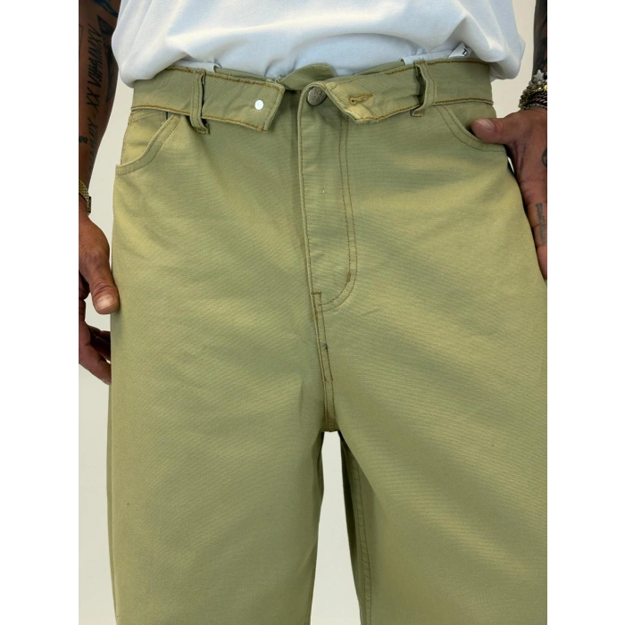 Tky Süper Baggy Yıkamalı Pantolon Yeşil