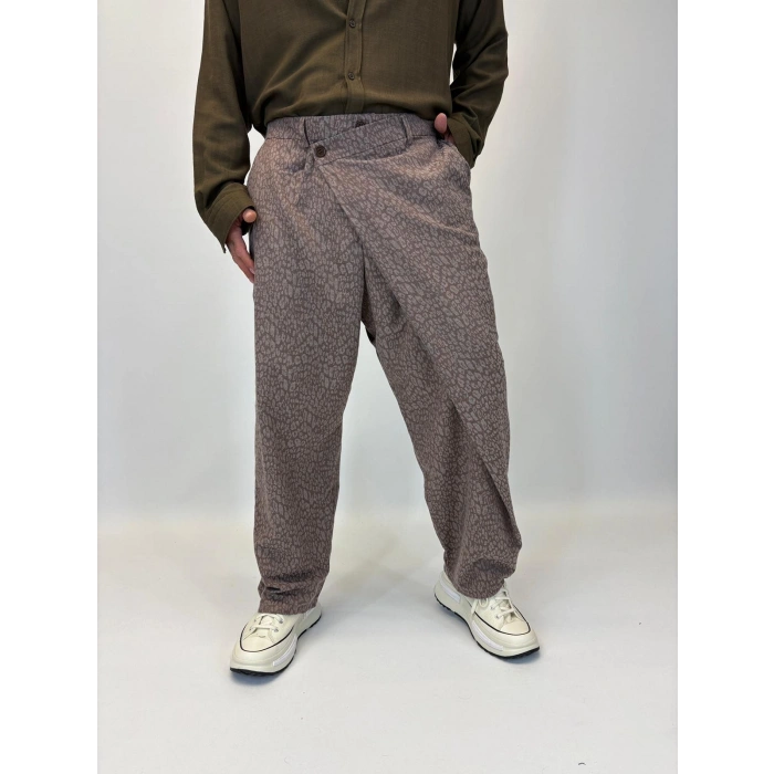 Tokyo Style Jakarlı Pantolon Kahve