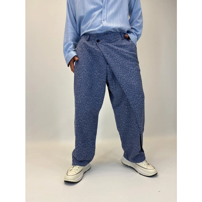 Tokyo Style Jakarlı Pantolon Lacivert