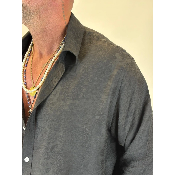 Jakarlı Tky Gömlek Siyah