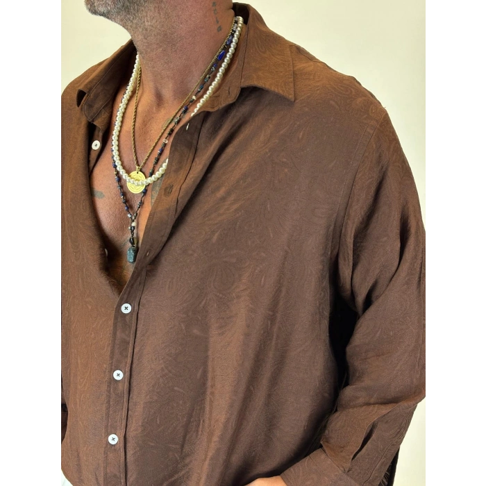 Jakarlı Tky Gömlek Kahve