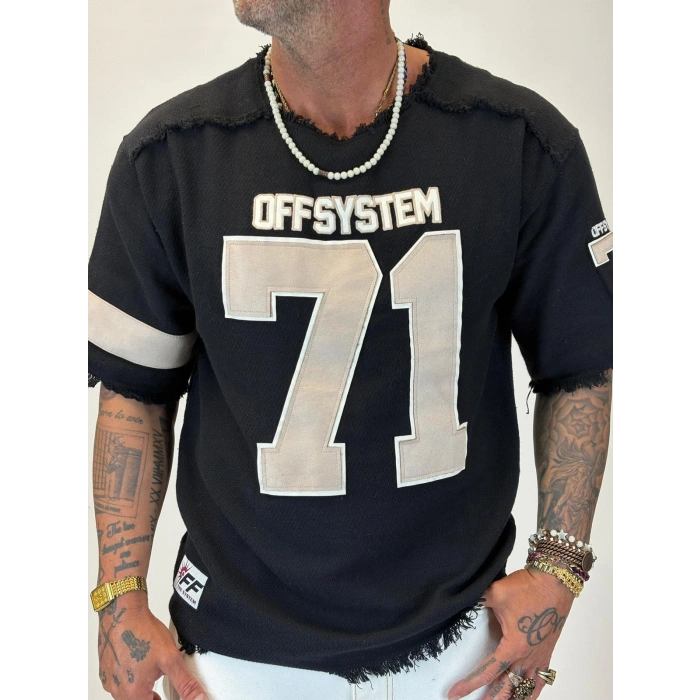 Hasır 71 Aplikeli T-Shirt Siyah