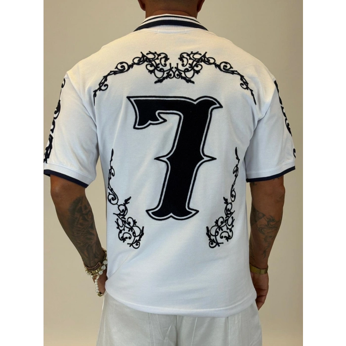 7 Off System Szn Polo Yaka T-shirt Beyaz