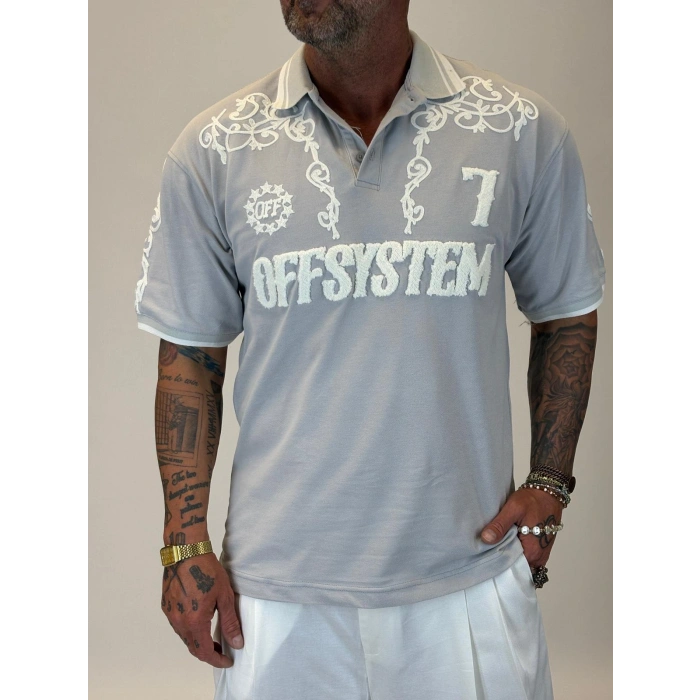 7 Off System Szn Polo Yaka T-shirt Gri