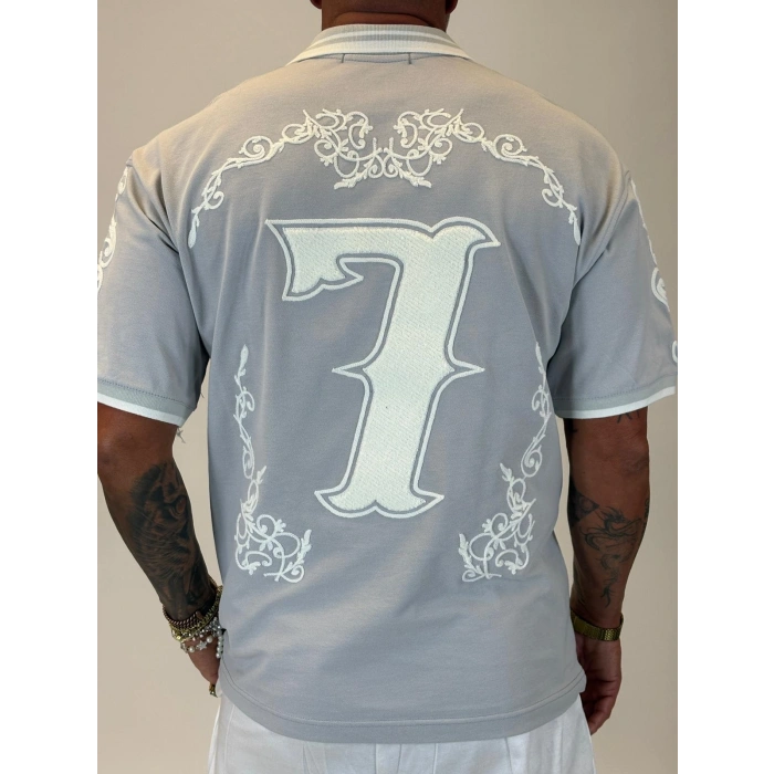 7 Off System Szn Polo Yaka T-shirt Gri