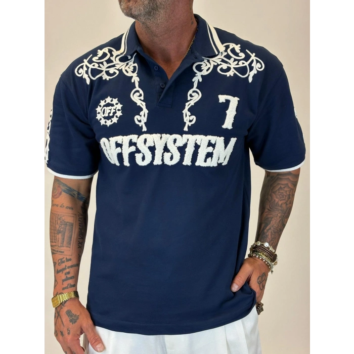 7 Off System Szn Polo Yaka T-shirt Lacivert