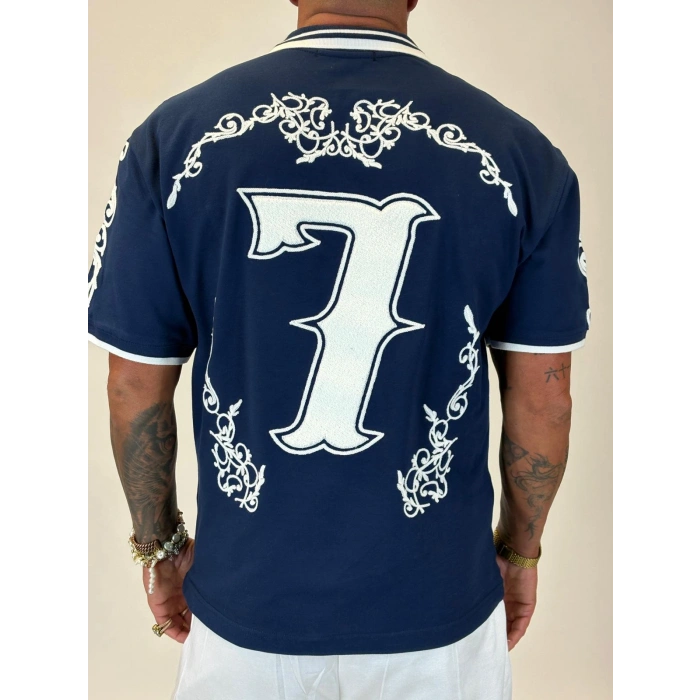 7 Off System Szn Polo Yaka T-shirt Lacivert