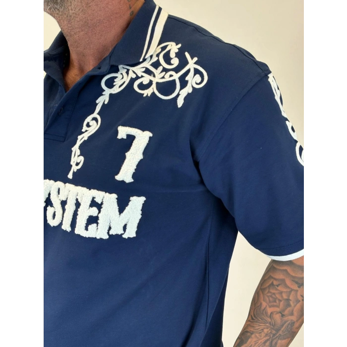 7 Off System Szn Polo Yaka T-shirt Lacivert