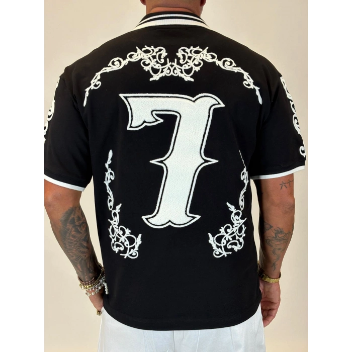 7 Off System Szn Polo Yaka T-shirt Siyah