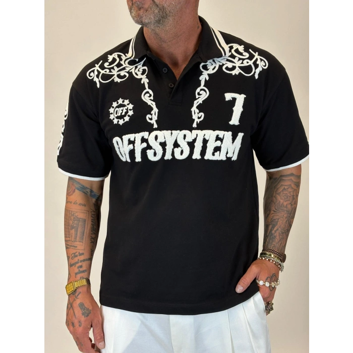 7 Off System Szn Polo Yaka T-shirt Siyah