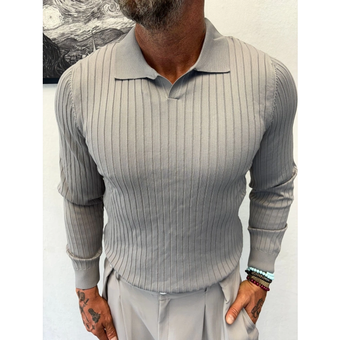 Akrilik Triko Uzun Kol Gri