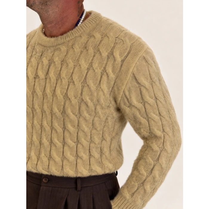 Angora Örgü Kazak Bej