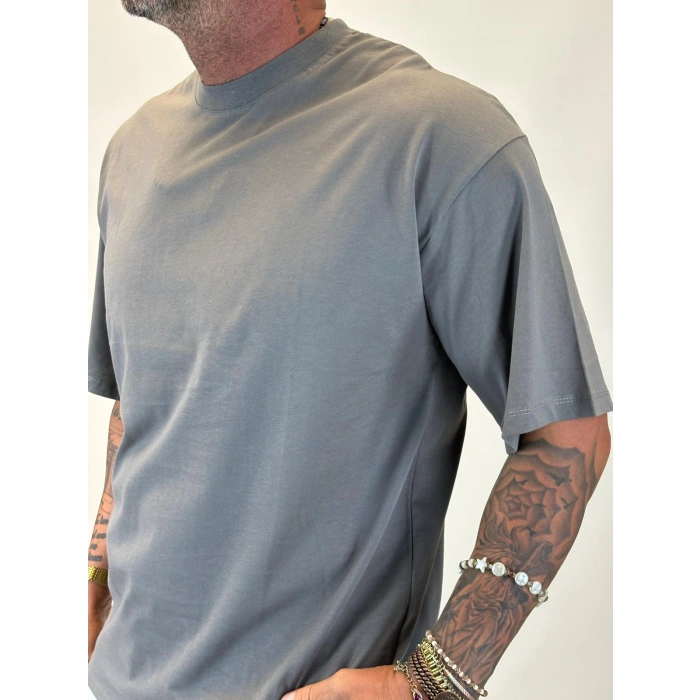 Basic Oversize T-shirt Gri