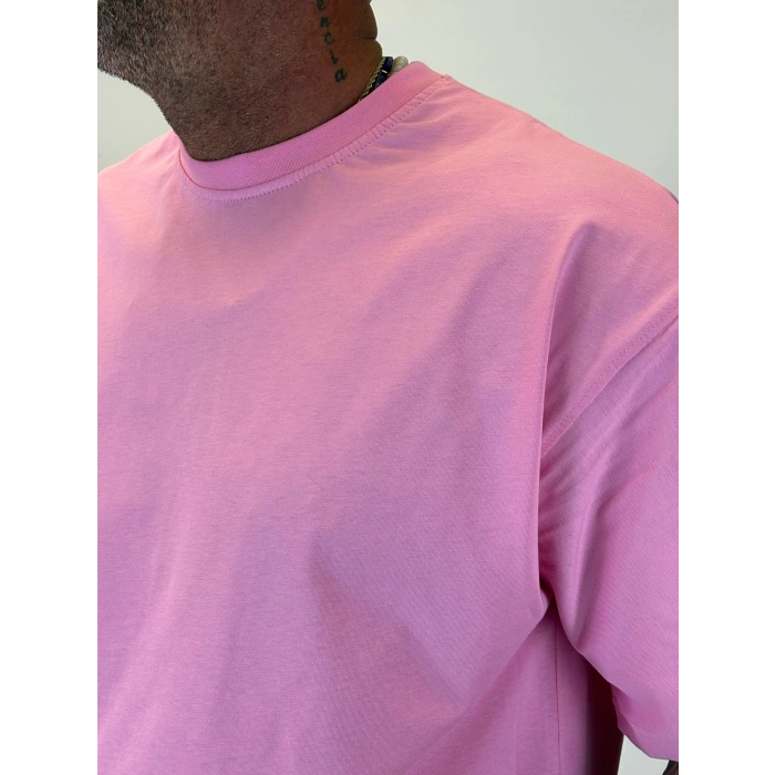 Basic Oversize T-shirt Pembe