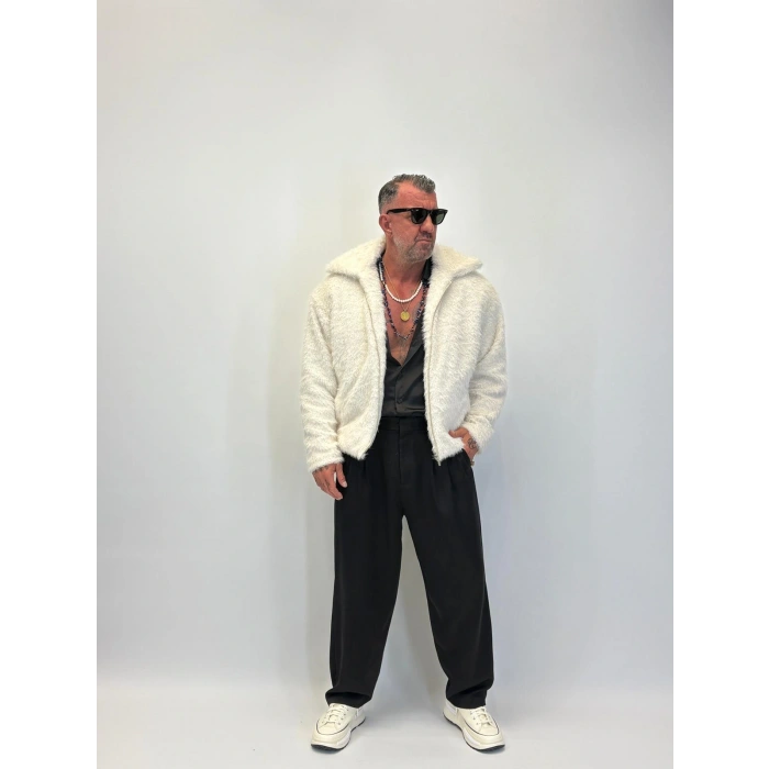 CAPO Kürklü Mont Beyaz