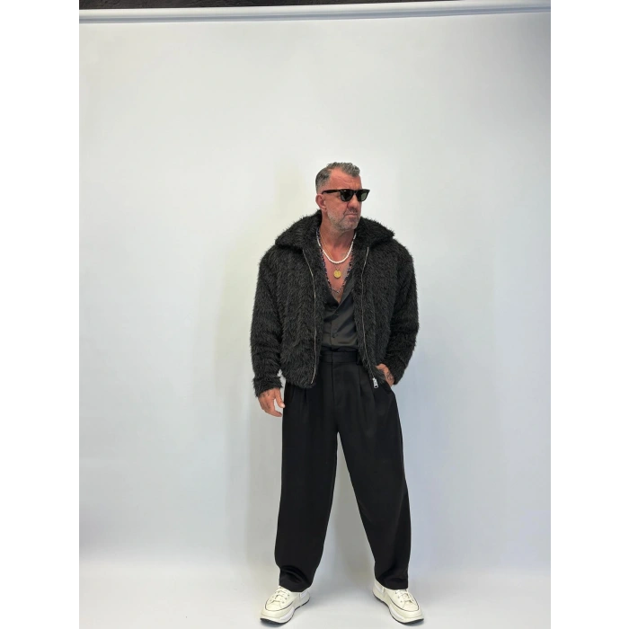 CAPO Kürklü Mont Siyah