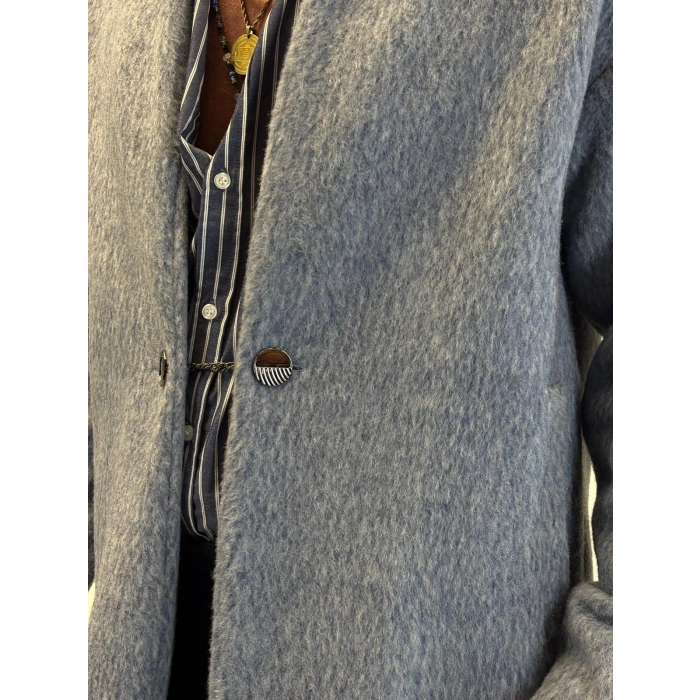 CAPO Zincir Düğme Detaylı Kaban Gri