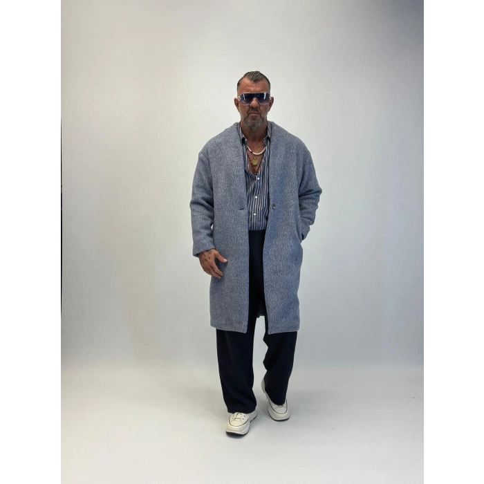 CAPO Zincir Düğme Detaylı Kaban Gri